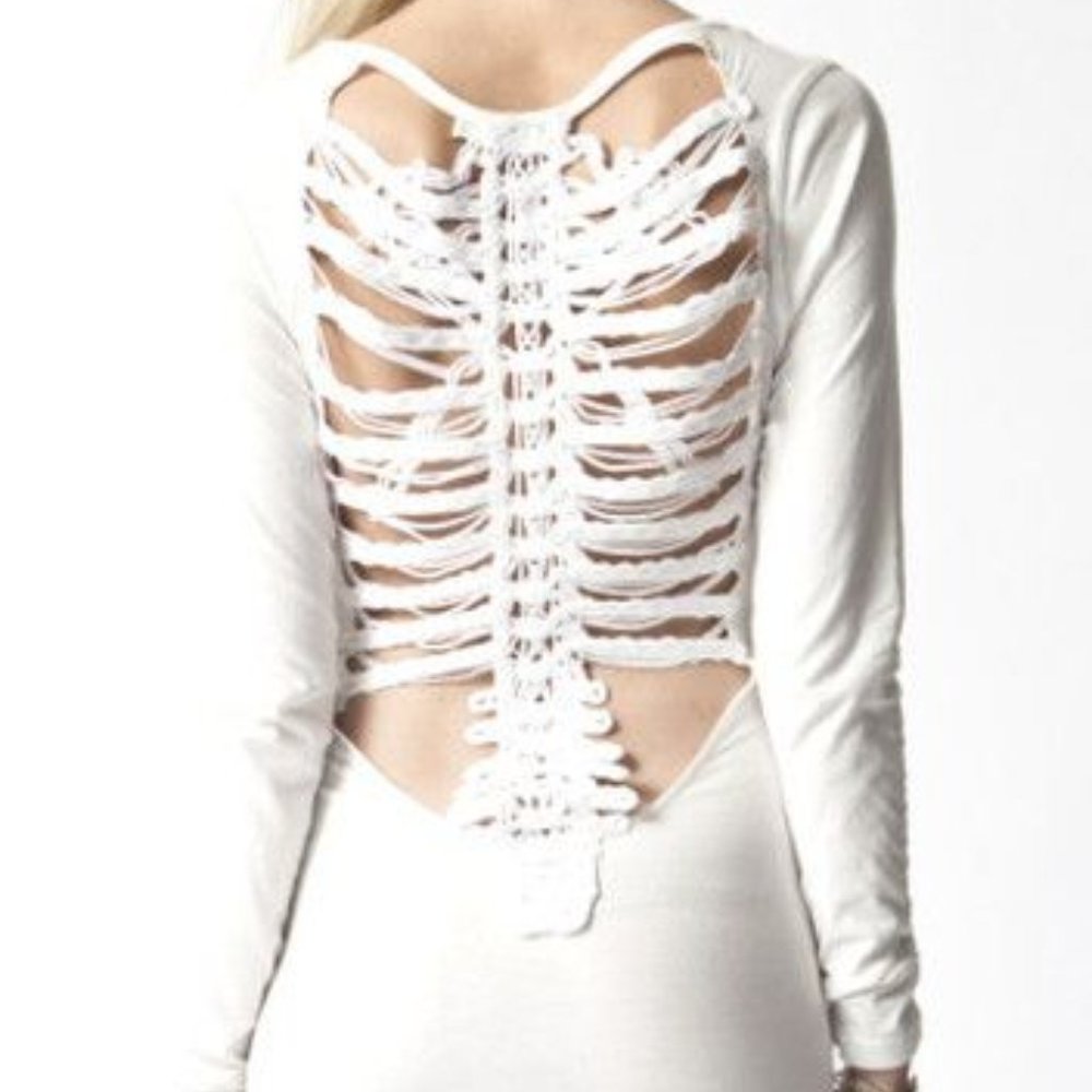 Premonition Skeleton Vertibrae Back Body Con dress